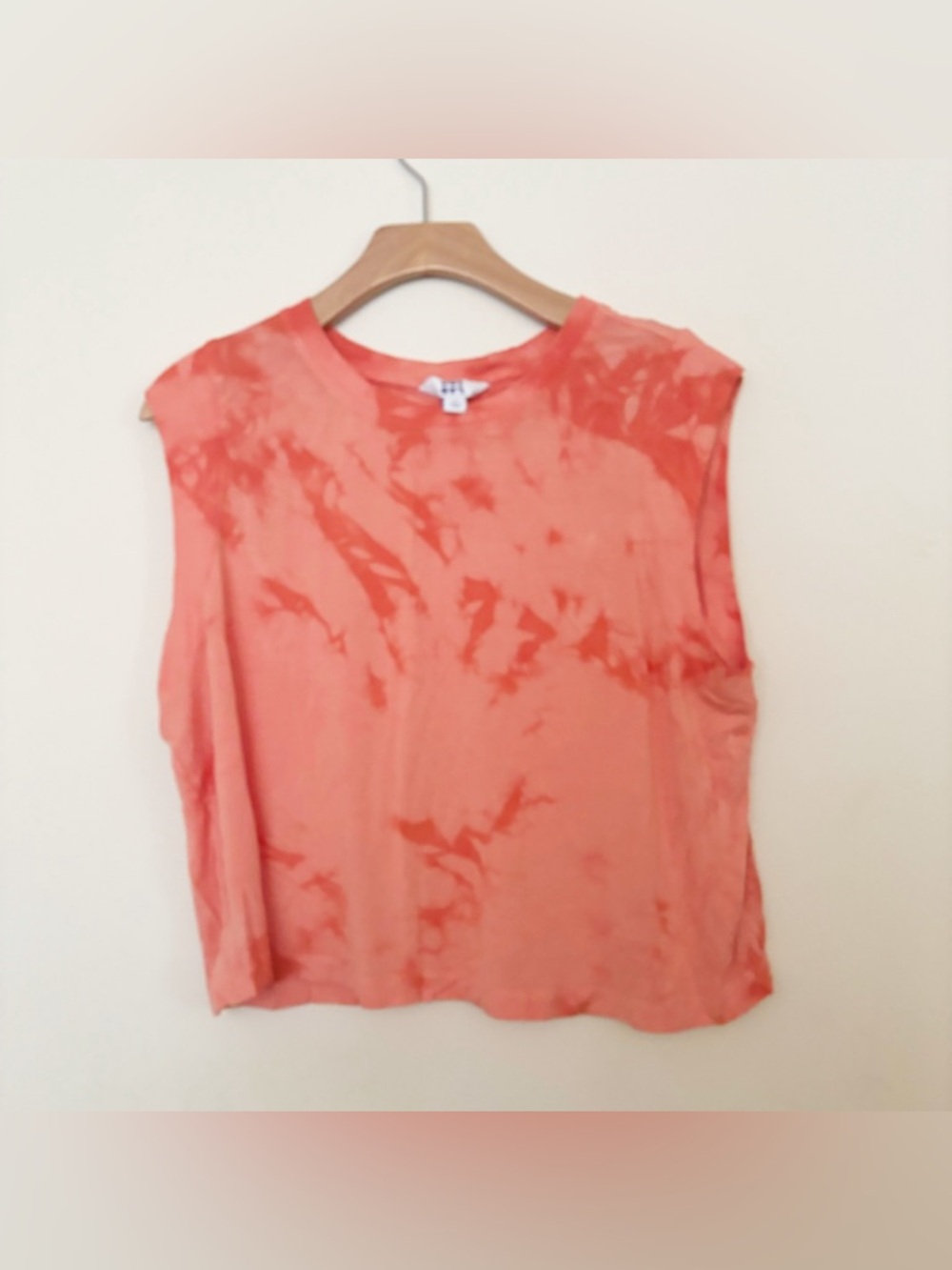 JoyLab Tie-Dye Muscle Tank Sleeveless Womens Size Large Orange Cropped Athletic